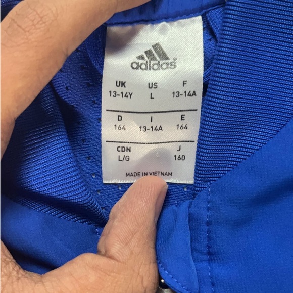 Adidas blue sweater for kids size large - Picture 5 of 7